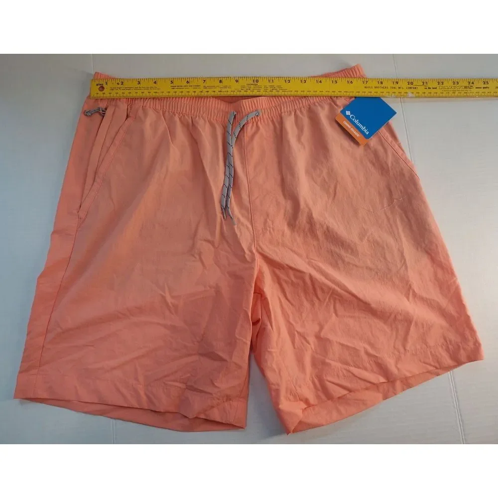Columbia Mens Omni-Shade AM0757 Drawstring Water Shorts Coral L Never Worn W/Tag